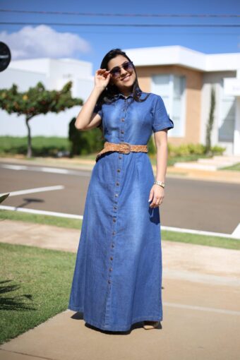 Vestido Jeans Longo Adriana em Áquila Tauheny Store | Moda Evangélica