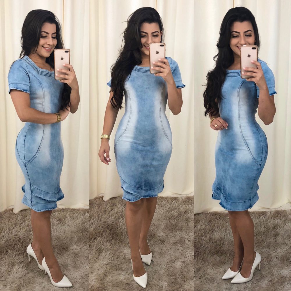 Vestido Jeans Leisy em Áquila Tauheny Store | Moda Evangélica