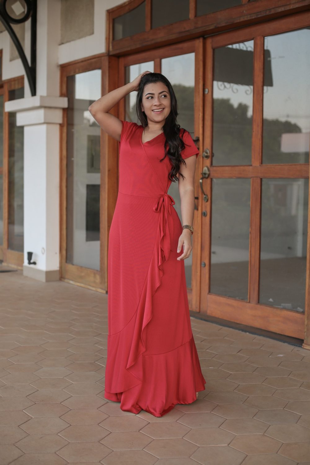 Vestido Longo Vermelho em Áquila Tauheny Store | Moda Evangélica