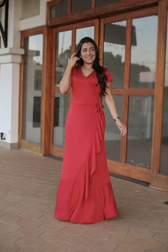 Vestido Longo Vermelho em Áquila Tauheny Store | Moda Evangélica