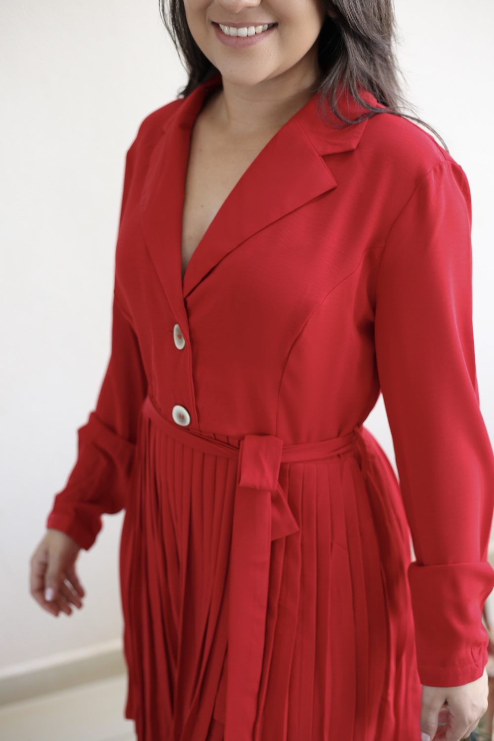 Vestido Plissado Vermelho em Áquila Tauheny Store | Moda Evangélica
