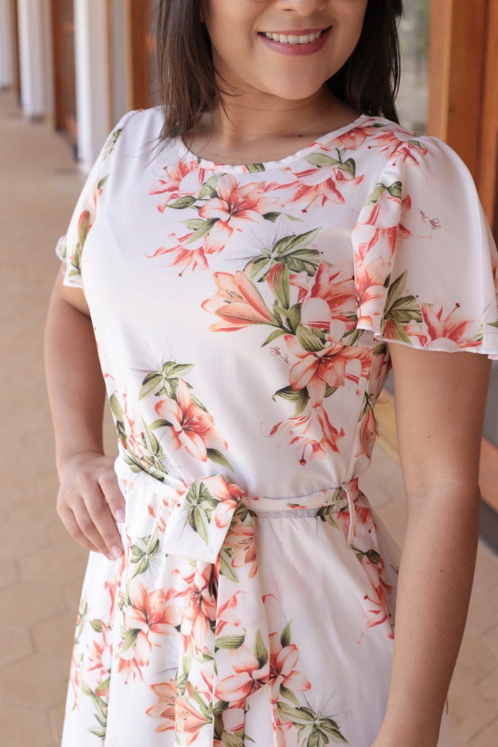 Vestido Floral Jany Pim em Áquila Tauheny Store | Moda Evangélica
