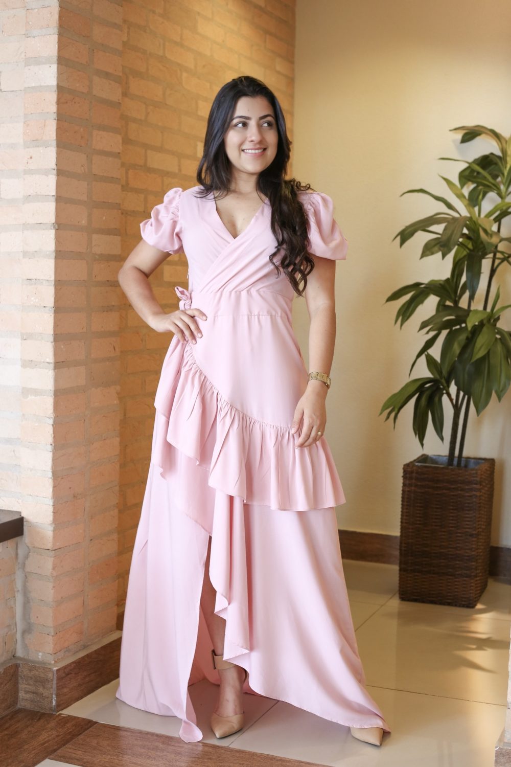 Vestido Longo Rosa em Áquila Tauheny Store | Moda Evangélica