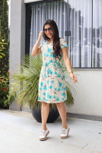 Vestido Malha Estampado Floral em Áquila Tauheny Store | Moda Evangélica