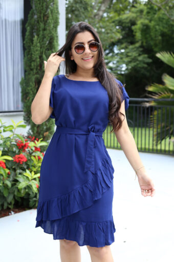 Vestido Viscose Azul em Áquila Tauheny Store | Moda Evangélica