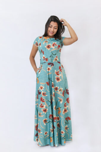 Vestido Longo Floral em Áquila Tauheny Store | Moda Evangélica
