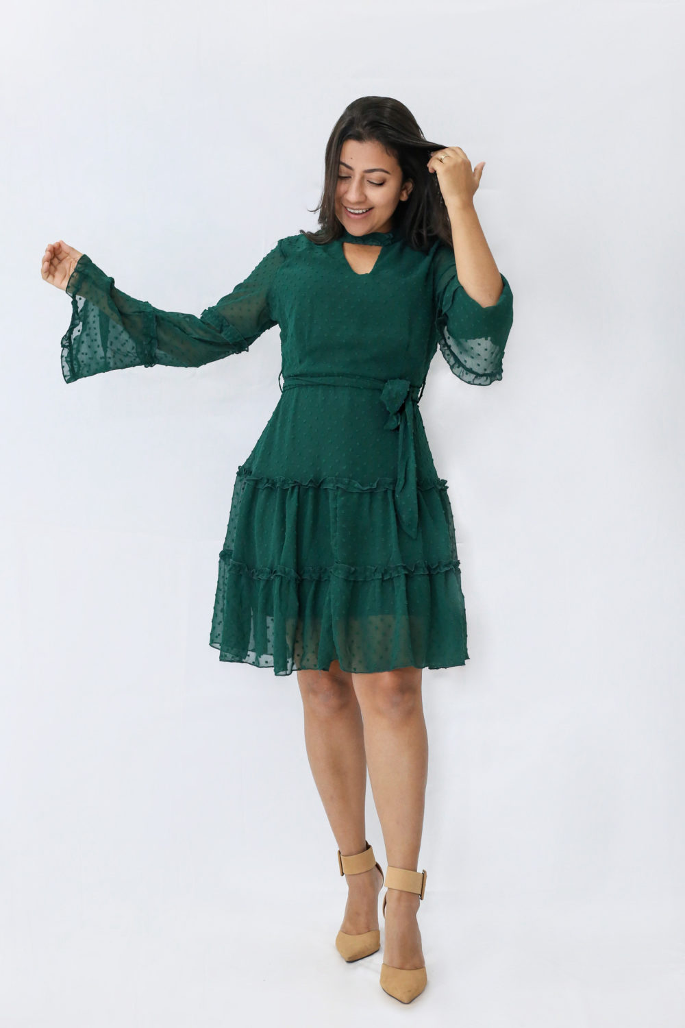 Vestido Tule Verde em Áquila Tauheny Store | Moda Evangélica