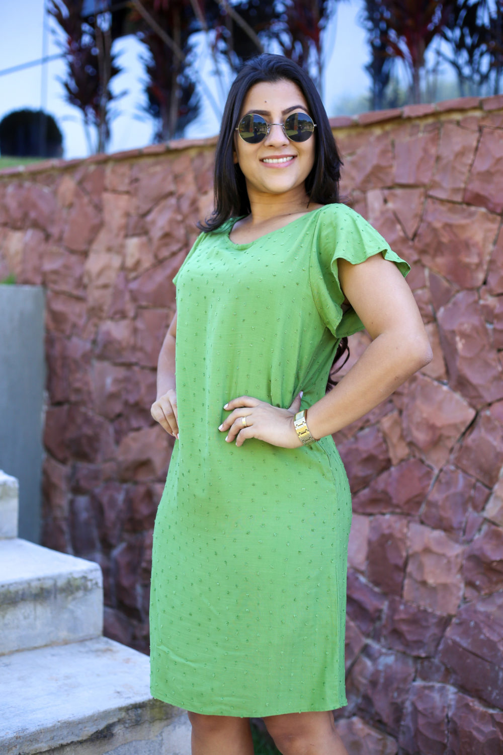 Vestido Viscose Verde em Áquila Tauheny Store | Moda Evangélica