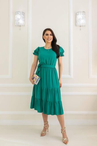 Vestido Midi Pérola Verde em Áquila Tauheny Store | Moda Evangélica