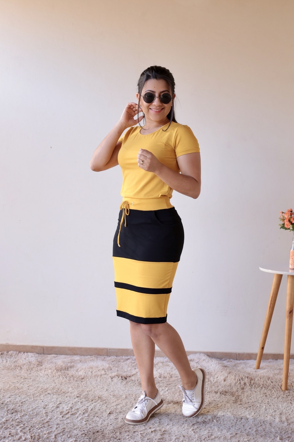Conjunto de Malha Amarelo em Áquila Tauheny Store | Moda Evangélica