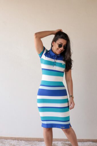 Vestido Azul Escuro Marisa em Áquila Tauheny Store | Moda Evangélica