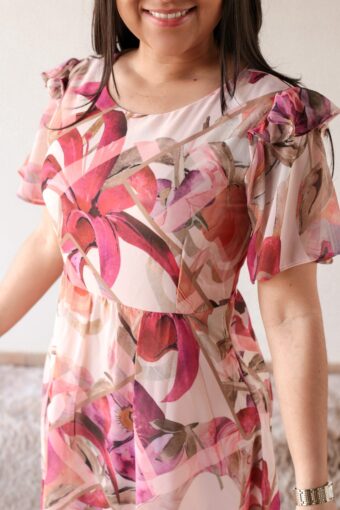 Vestido Floral Crepe em Áquila Tauheny Store | Moda Evangélica