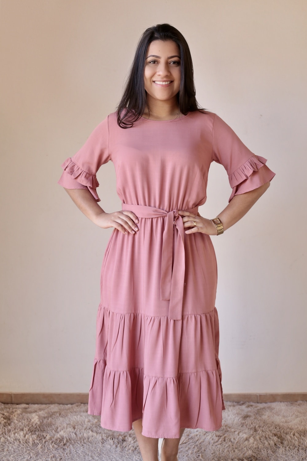 Vestido Midi Viscolinho em Áquila Tauheny Store | Moda Evangélica