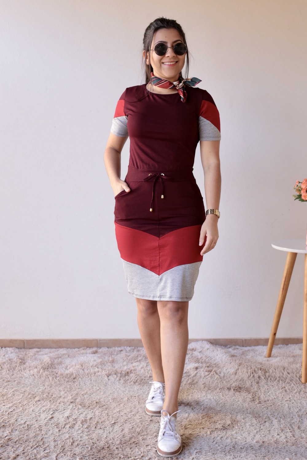 Vestido de Malha Bordô em Áquila Tauheny Store | Moda Evangélica