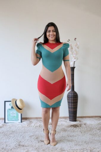 Vestido Tricot Diagonal Vermelho em Áquila Tauheny Store | Moda Evangélica