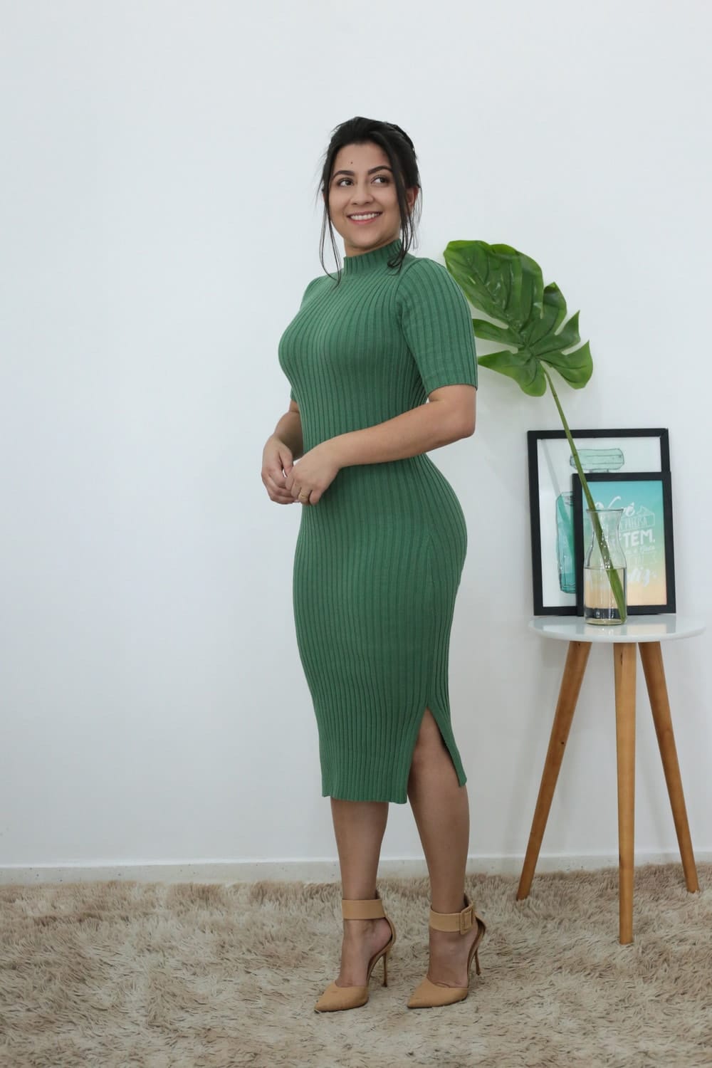 Vestido Tricot Verde em Áquila Tauheny Store | Moda Evangélica