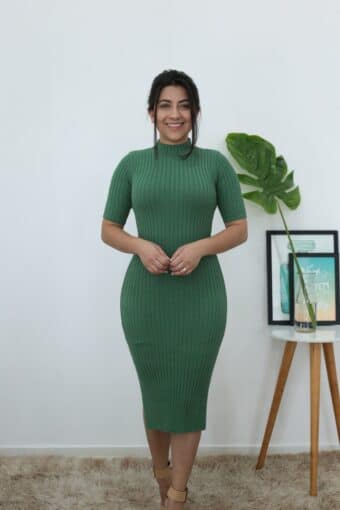 Vestido Tricot Verde em Áquila Tauheny Store | Moda Evangélica