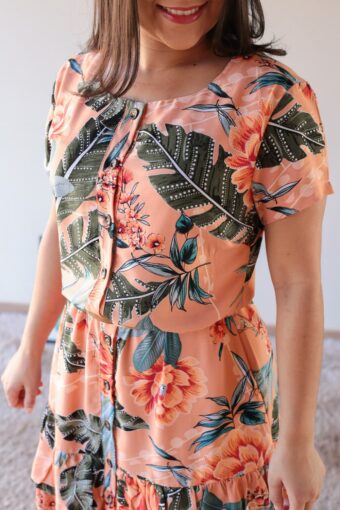 Vestido Viscose Floral em Áquila Tauheny Store | Moda Evangélica