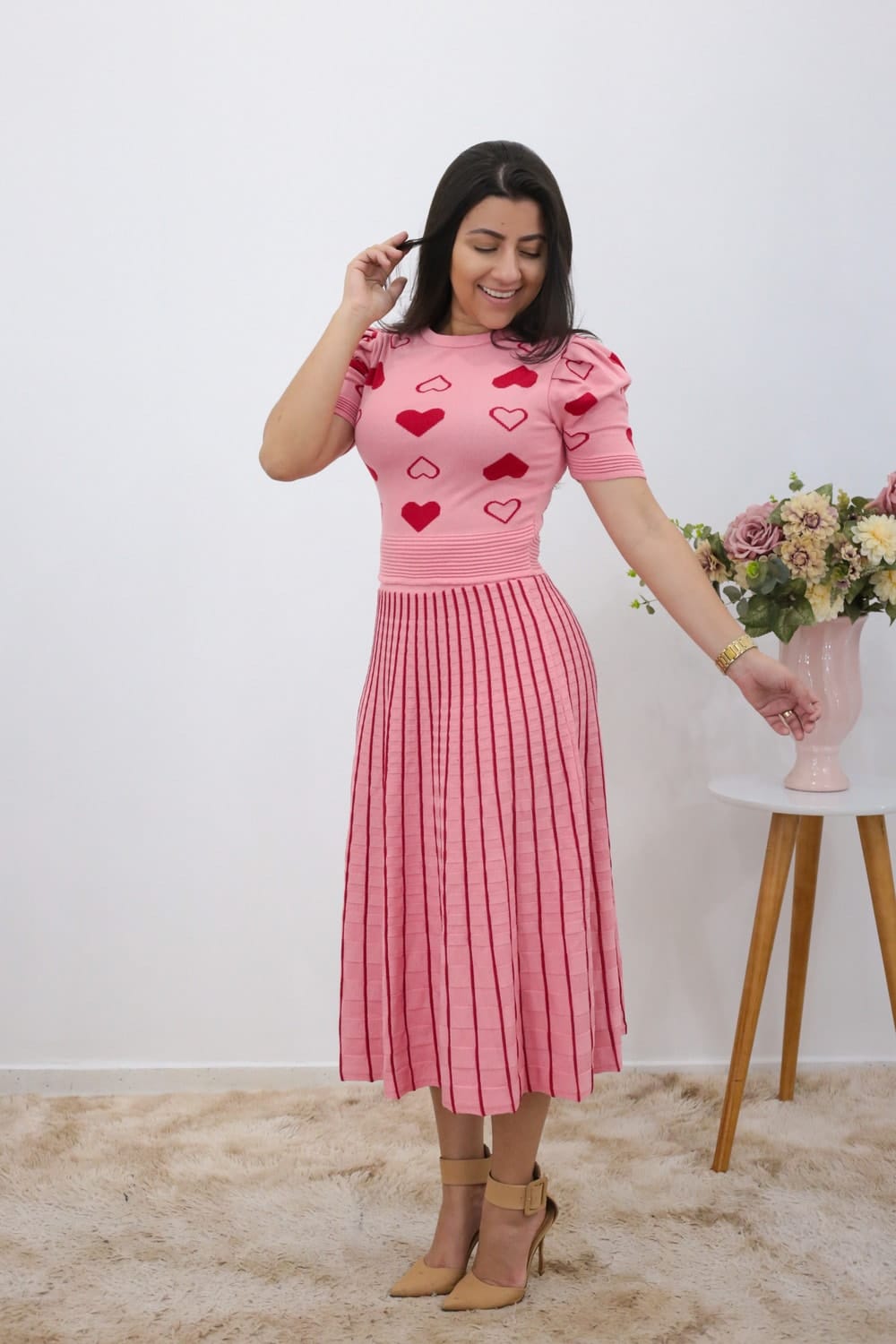 Conjunto Tricot Midi Rosa em Áquila Tauheny Store | Moda Evangélica