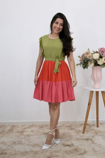Vestido Viscose Color Block | Aquila Tauheny Store | Moda Evangelica