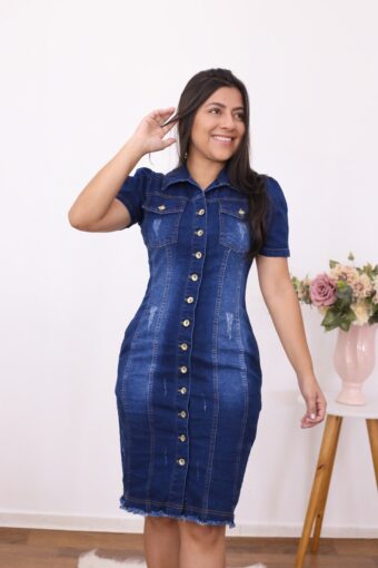Vestido Jeans Tubinho em Áquila Tauheny Store | Moda Evangélica