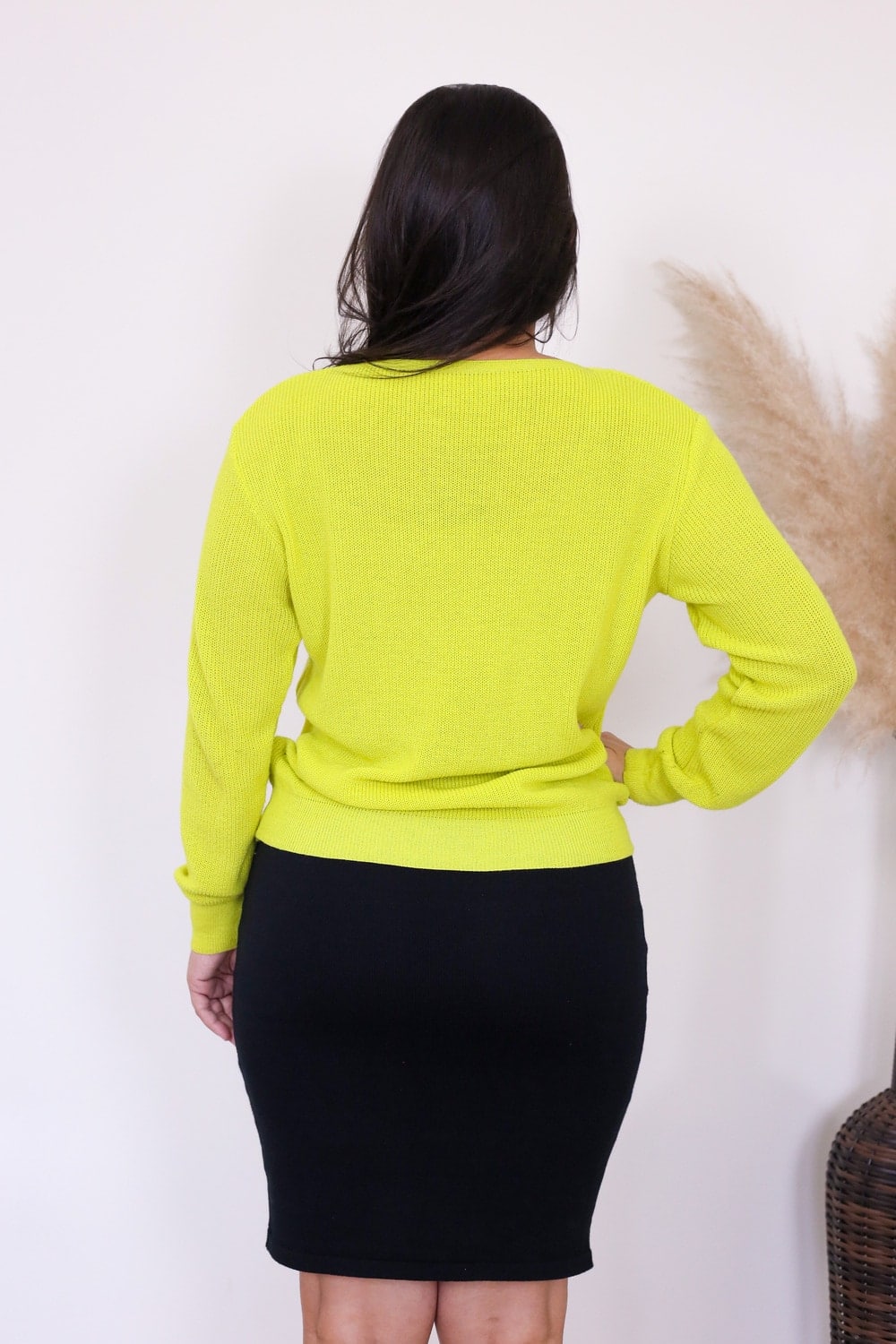 Blusa Basic Tricot Verde Lima | Moda Evangélica e Executiva