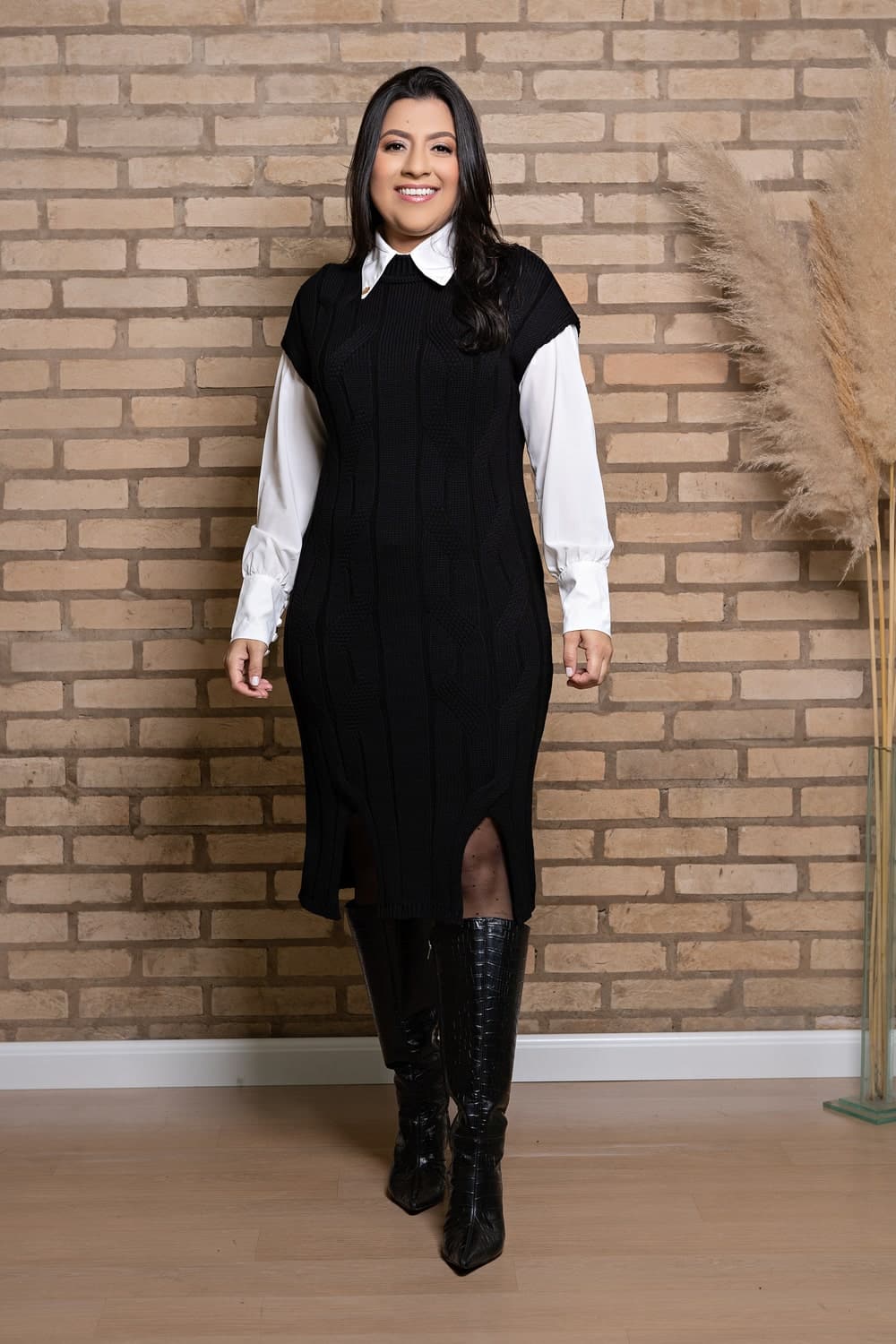 Vestido de Tricot Agatha | Moda Evangélica e Executiva