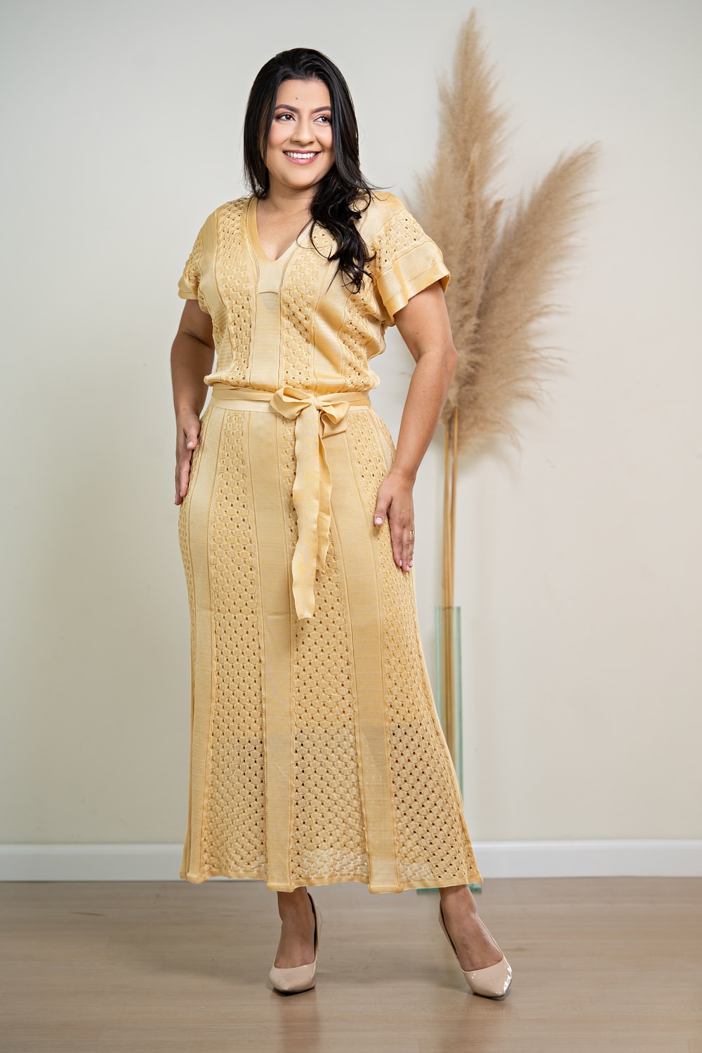 Vestido Tricot Crislene | Moda Evangélica